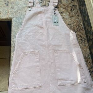 Light Pink Overall Dress with Pockets